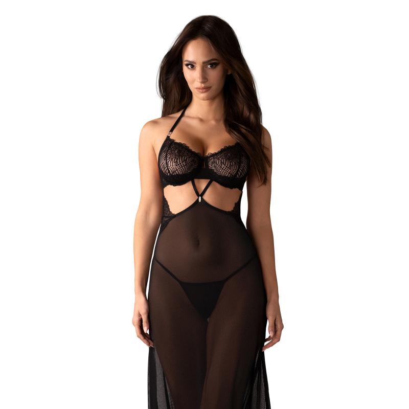 Obsessive - Iliosa Chemise & Thong Black S/M 3
