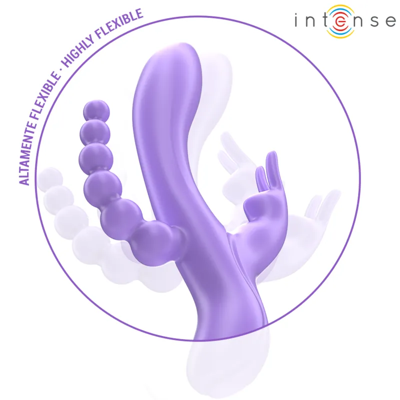 Intense - miko triple vibrator rabbit & stimulator & anal 7 vibrations purple 2