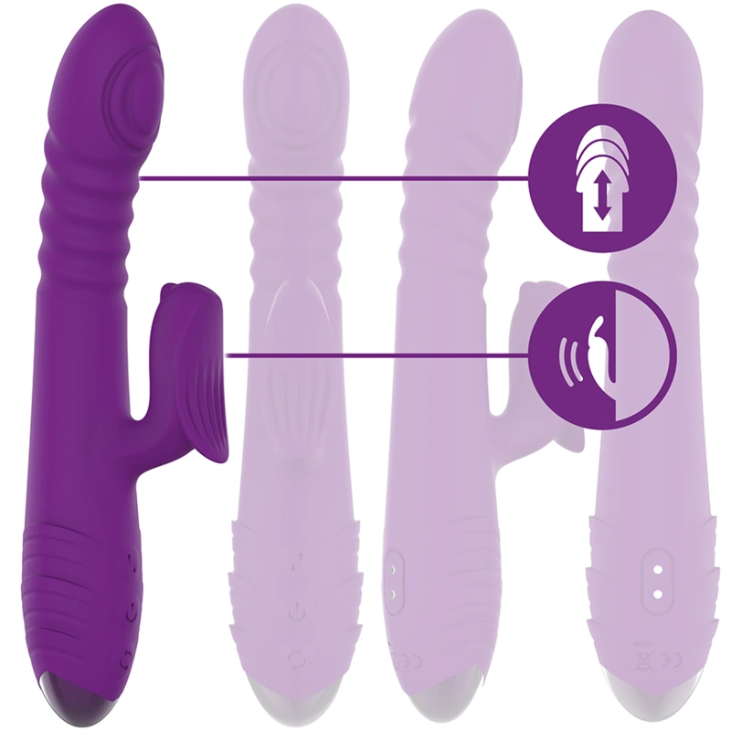 Intense - iggy multifunction rechargeable vibrator up & down with clitoral stimulator purple 1