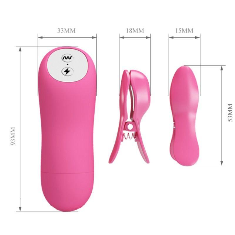 Romantic Wave Vibrating And Eletric Shock Nipple Clamps Fuch 3
