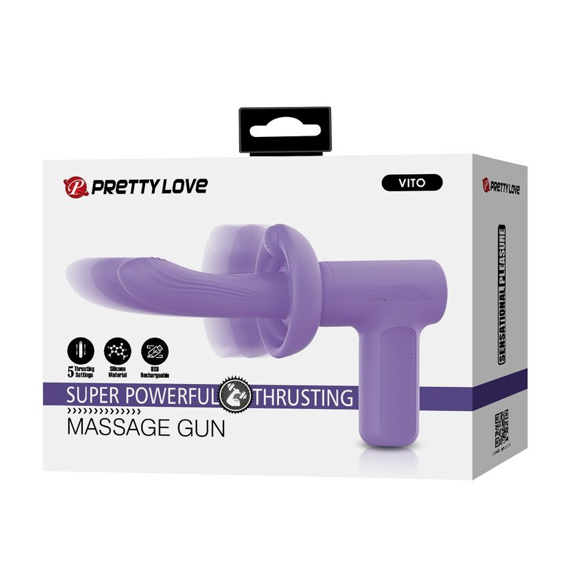 Pretty love - vito thrusting massage gun 5 modes purple 9