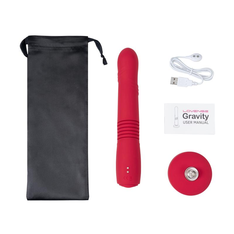 Lovense - Gravity Thrusting Dildo App Controlled Red 2