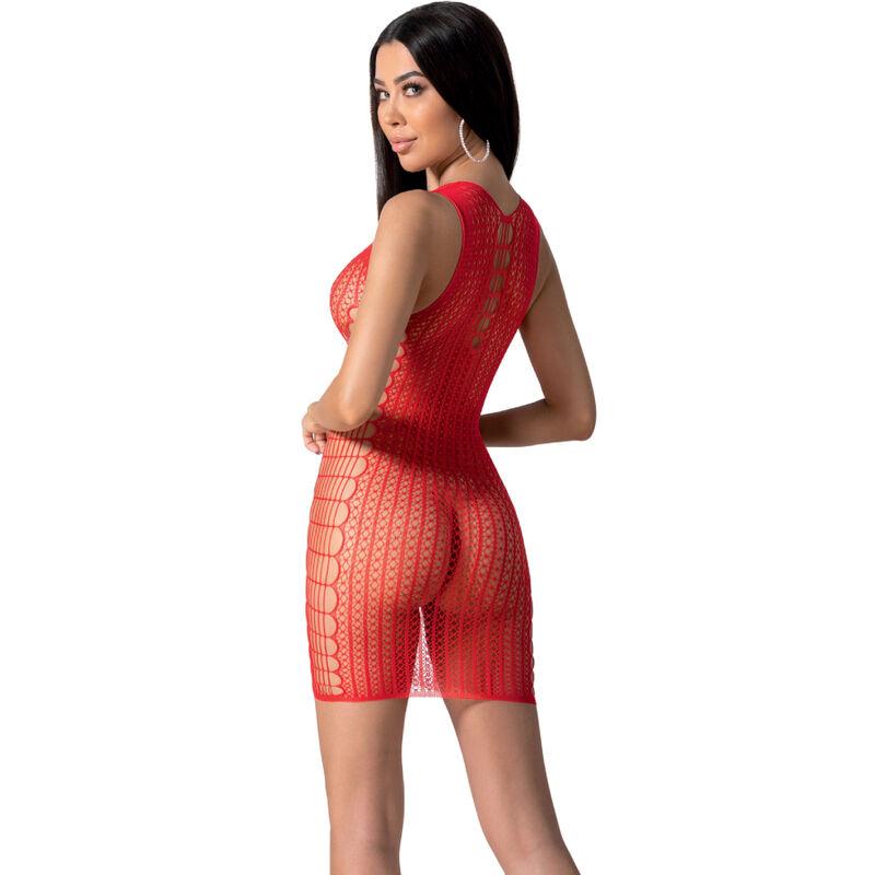 Passion - Bs097 Bodystocking Red One Size - Sieťované Erotické Šaty