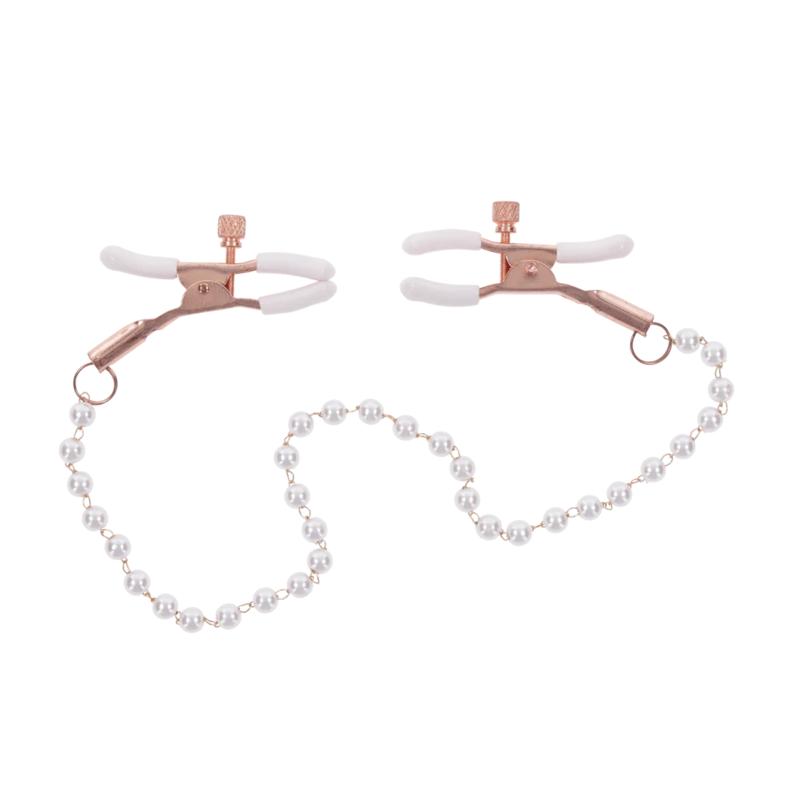 Sportsheets - S&M Peaches ‘N Creame Pearl Nipple Clamps Cream