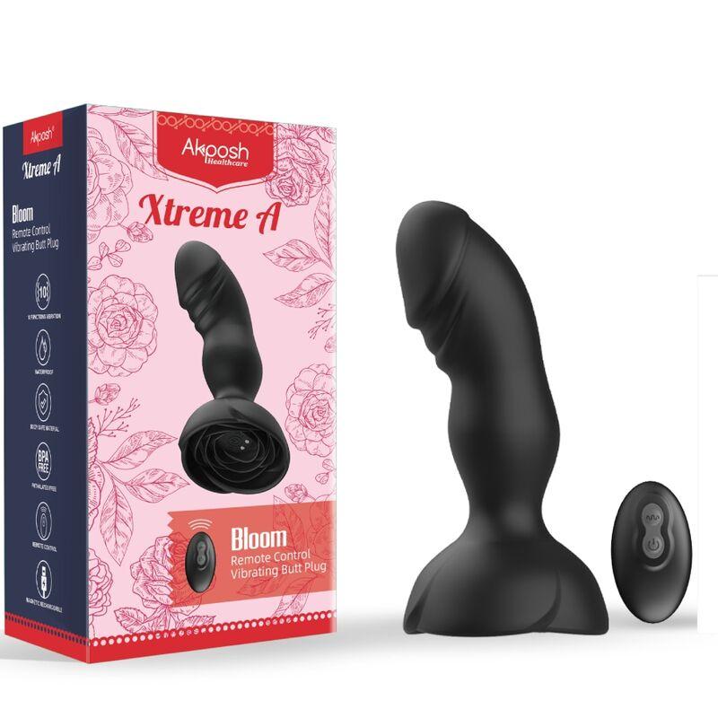 Armony - extreme a bloom rose vibrator & anal plug remote control black 5