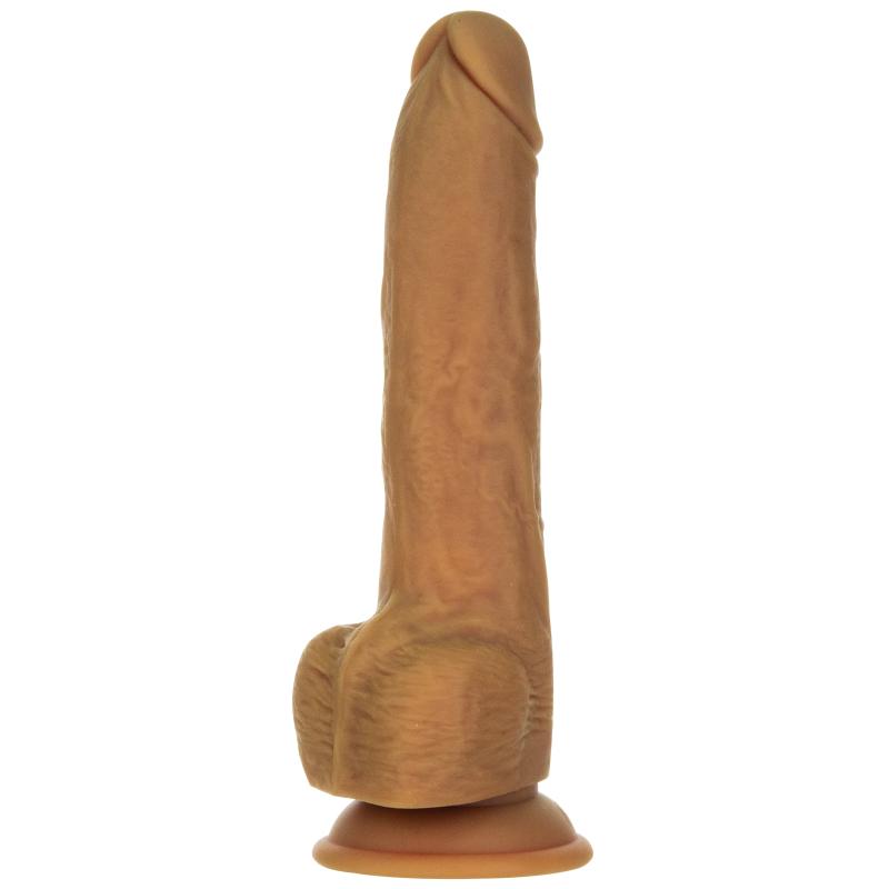 Naked Addiction - 9 Inch Thrusting Dong With Remote Caramel 1