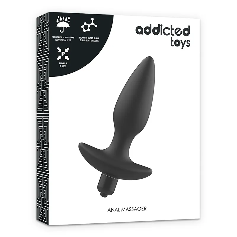 Addicted Toys Anal Plug Massager With Vibration Black - Análny Vibrátor