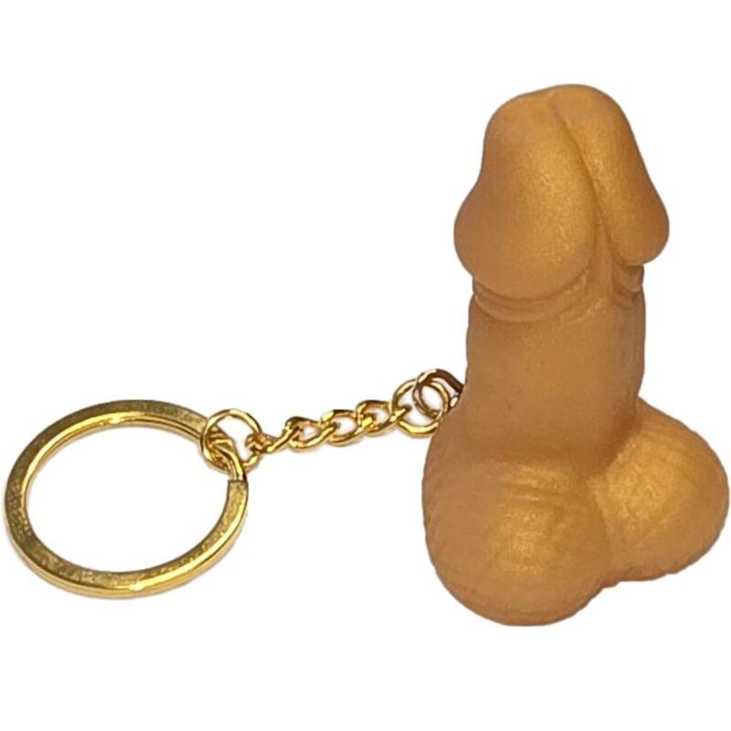 Diablo picante - golden penis shaped keychain