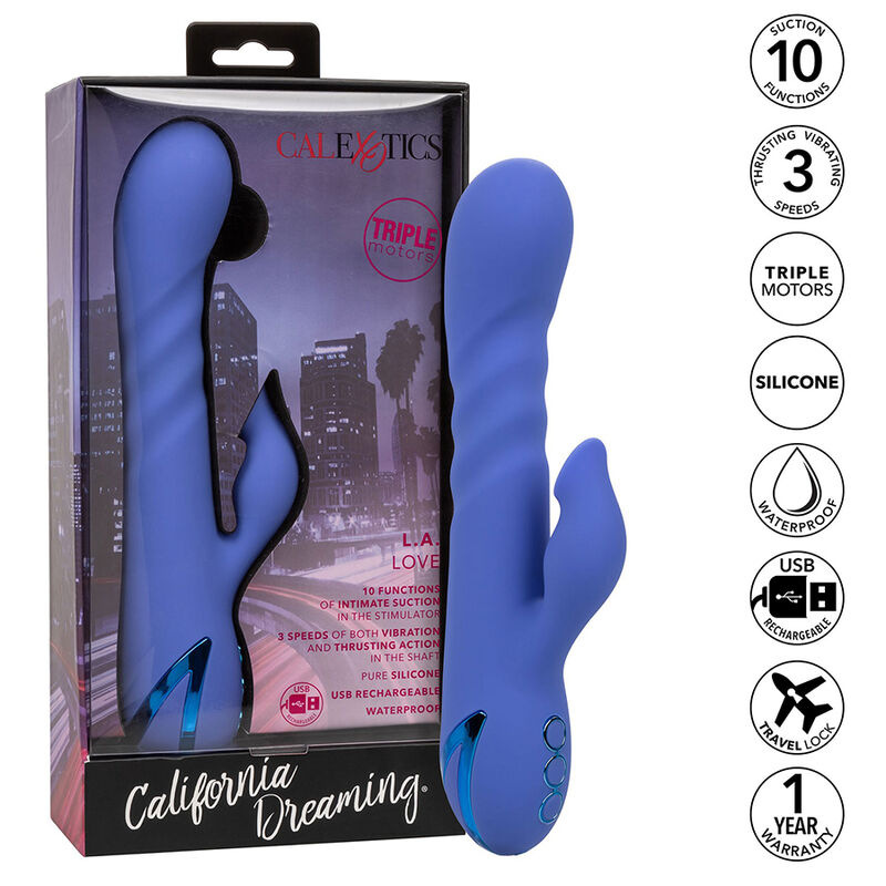 Calexotics - l.a love vibrator & suction blue by california dreaming 1
