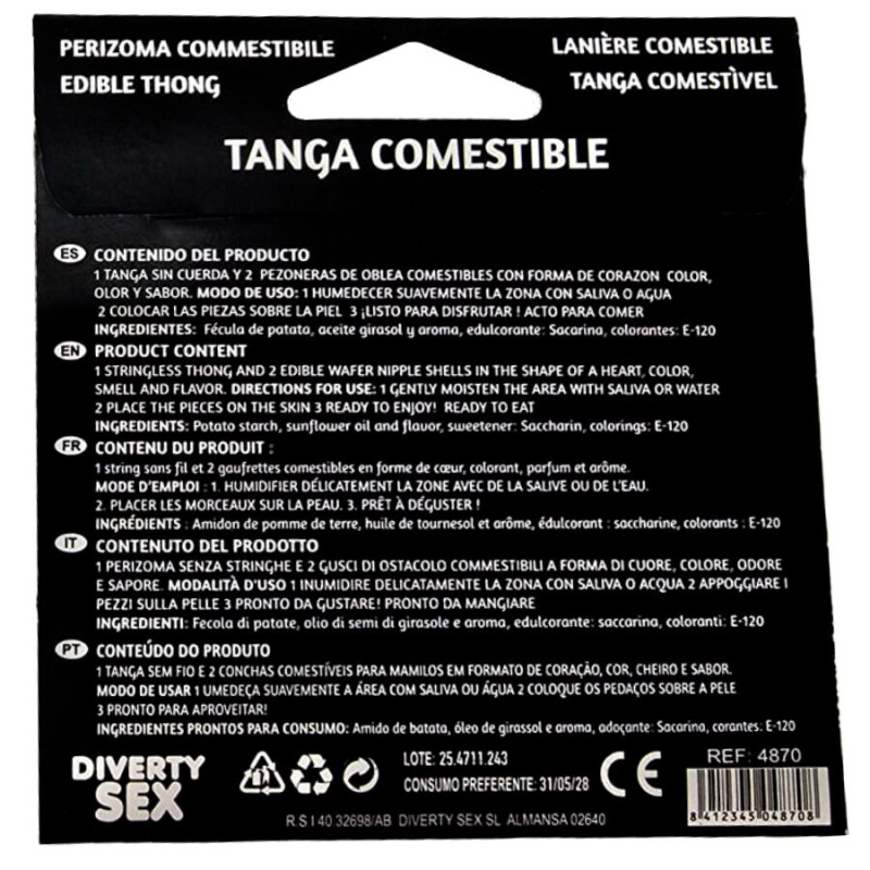 Hotflowers - wafer thong and 2 nipple pads girl vanilla flavor /es/pt/en/fr/it/ 1