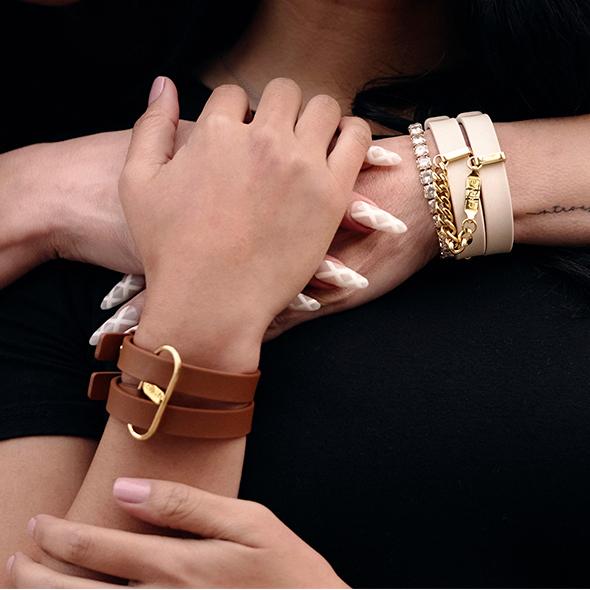 Crave - Icon Cuffs - Tan & 18kt Gold Plated