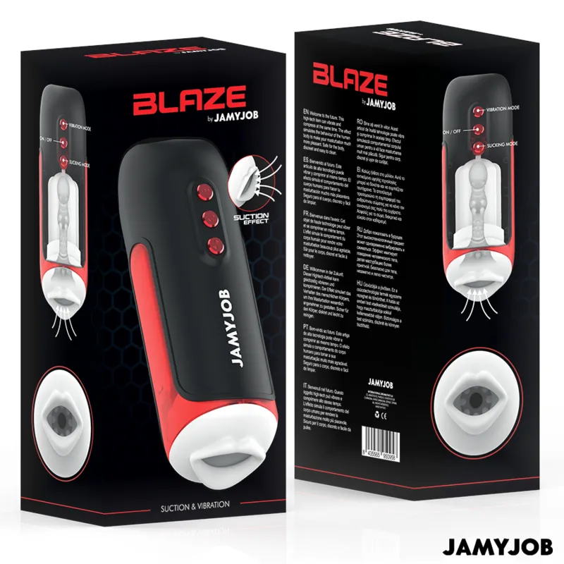 Jamyjob - blaze automatic mouth masturbator 5 suction and vibration modes 6