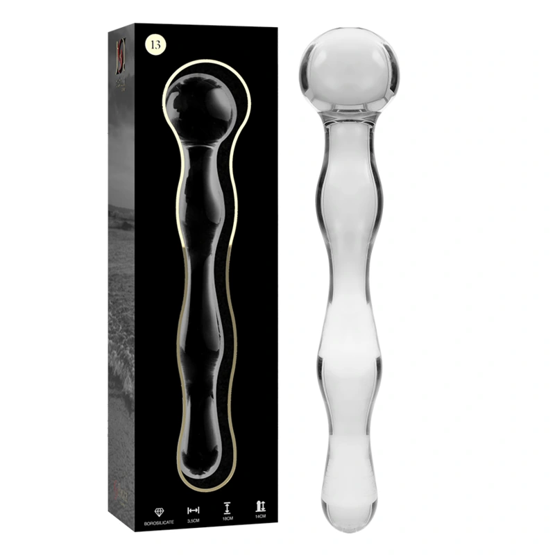 Nebula series by ibiza - model 13 dildo borosilicate glass clear 18 cm -o- 3.5 cm