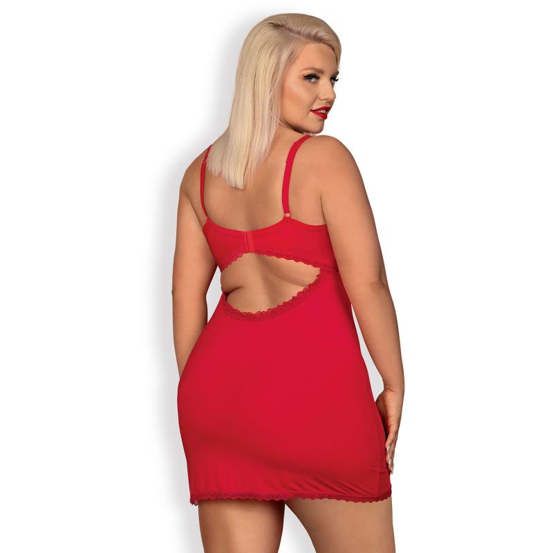 Obsessive - Jolierose Chemise & Thong Red Xxl 3