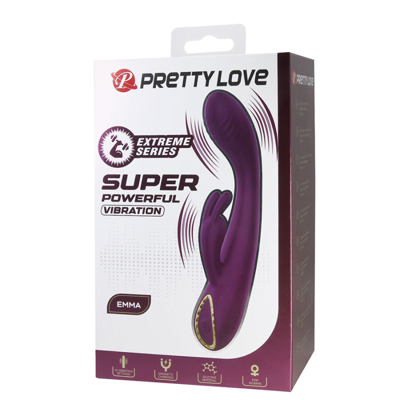 Pretty love - emma rabbit purple vibrator with stimulator 8