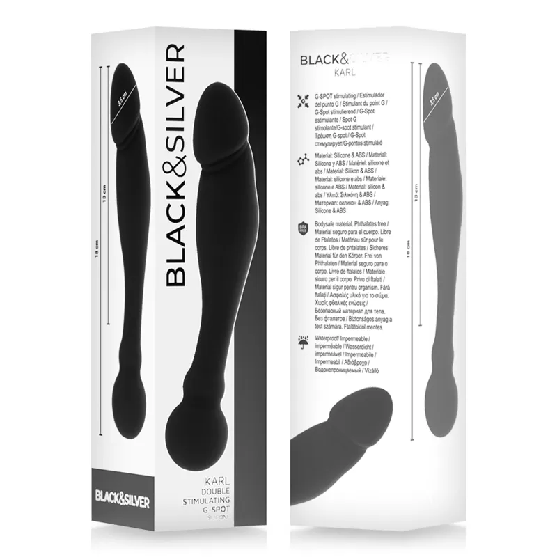 Black&Silver - Karl G-Spot Stimulating Dildo 18 Cm