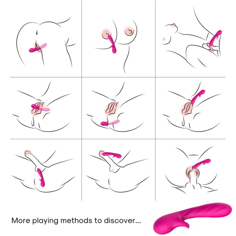 Armony - romance vibrator with stimulator fuchsia 1