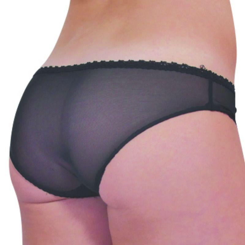 Baci Crotchless Mesh Panty With Front Bow One Size