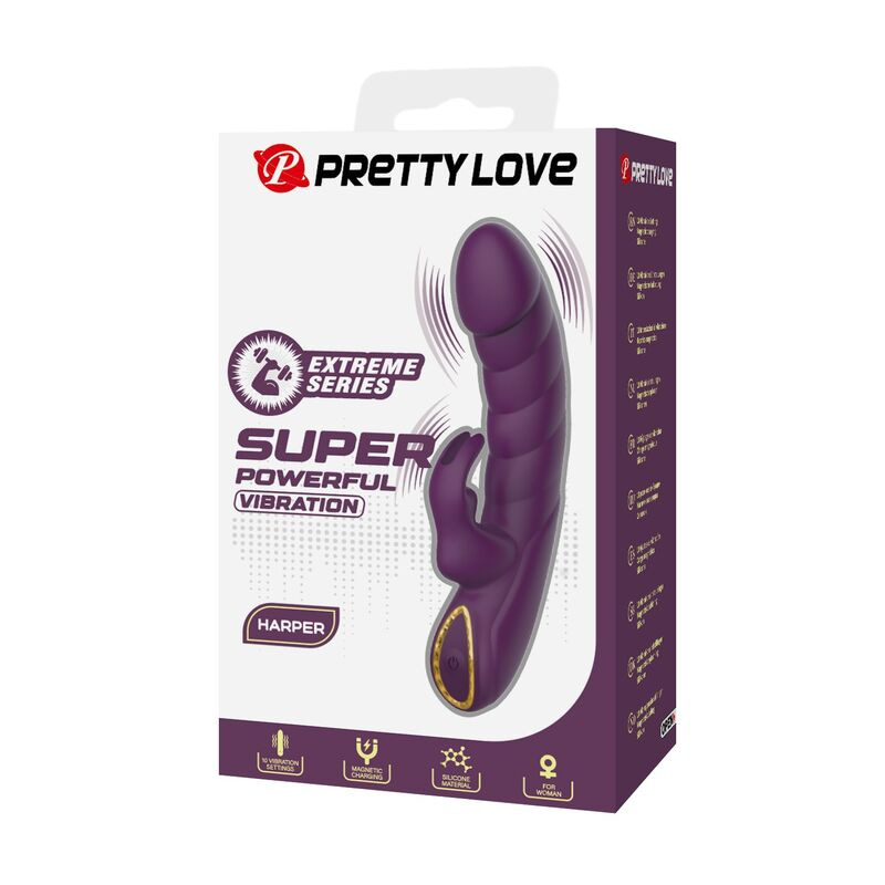 Pretty love - harper rechargeable rabbit vibrator 10 functions purple 2