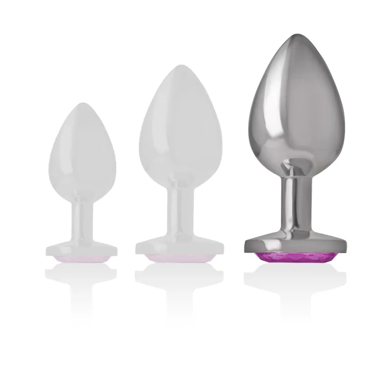 Intense - Metal Aluminum Anal Plug Heart Pink Size L - Análny Kolík 4