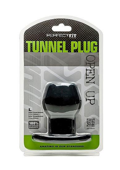 Perfect Fit Ass Tunnel Plug Silicone Black L