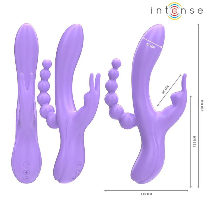 Intense - miko triple vibrator rabbit & stimulator & anal 7 vibrations purple 1