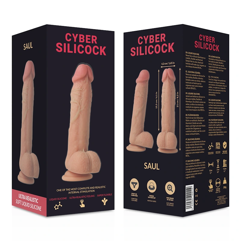 Cyber silicock - strap-on saul liquid silicone with 3 rings free 15.5 cm -o- 4.2 cm 7