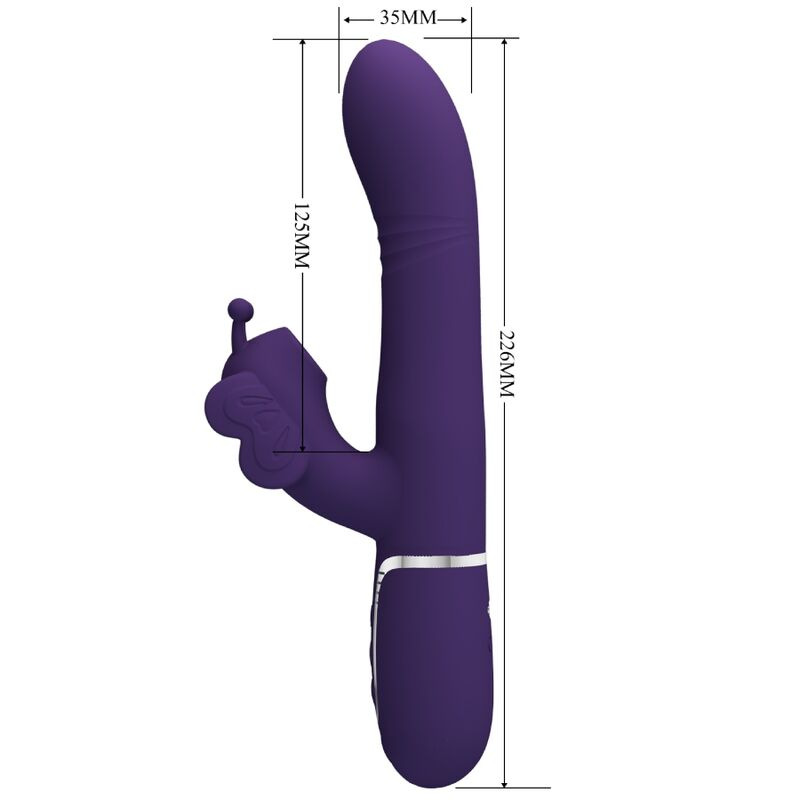 Pretty love - multifunction rabbit vibrator 4 in 1 butterfly purple 6