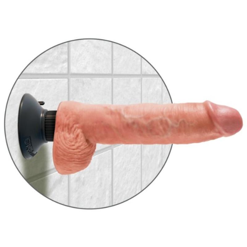 King Cock 25.5 Cm Vibrating Cock With Balls Black 3
