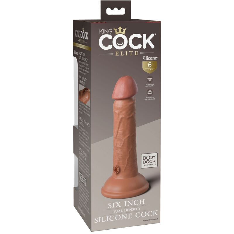 King cock - elite realistic silicone dildo 15.2 cm caramel 4