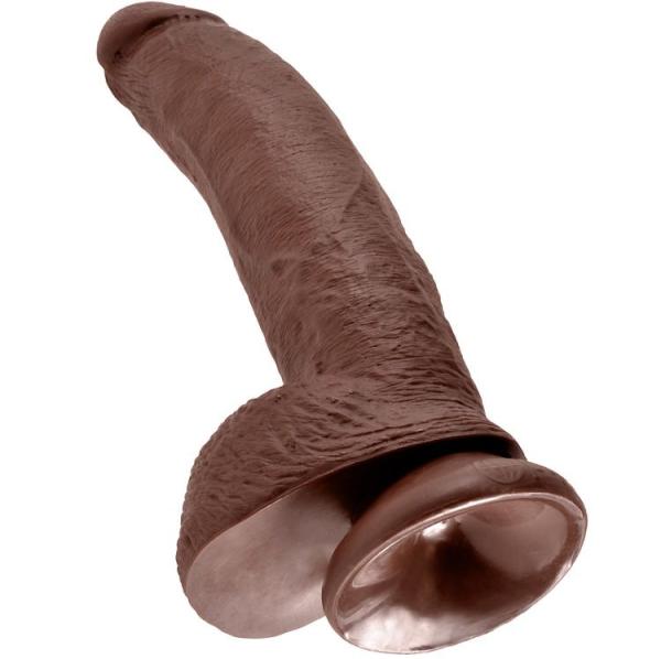 King Cock 9&Quot; Cock Brown With Balls 22.9 Cm 4