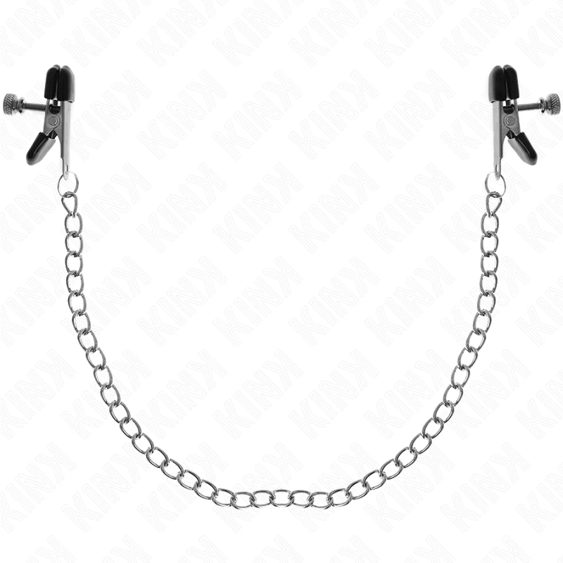 Kink - flat chain nipple clamps silver 34 cm