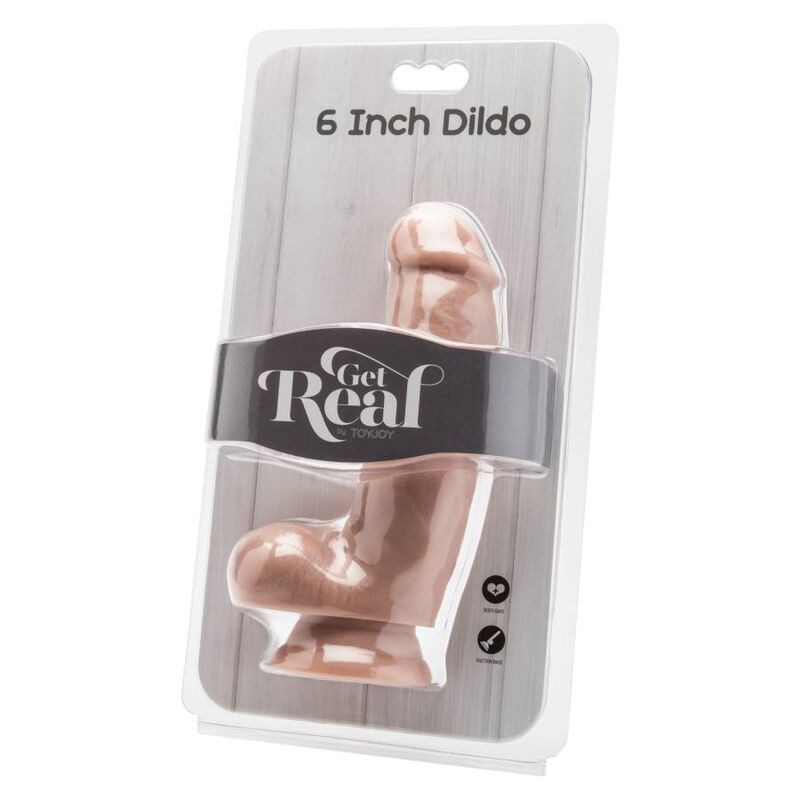 Get real - dildo 12 cm with balls skin 1