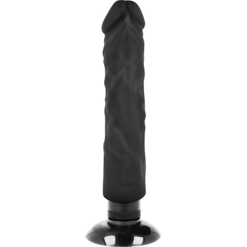 Basecock - realistic vibrator 2-1 black 20 cm -o- 4 cm 3