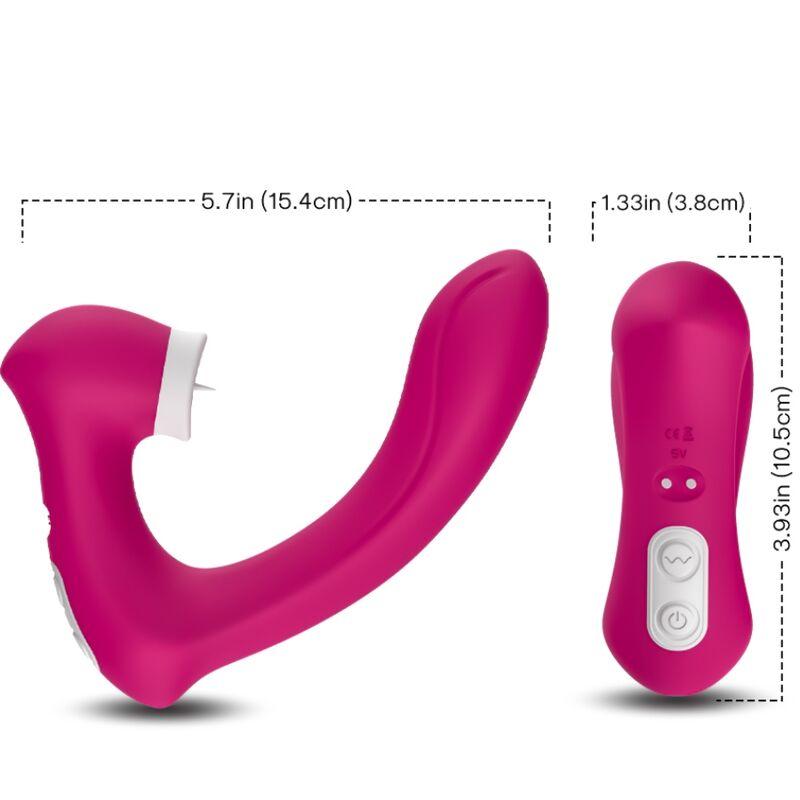 Armony - Secretkiss Licking Vibrating Clit & Vibrator Curved Fuchsia