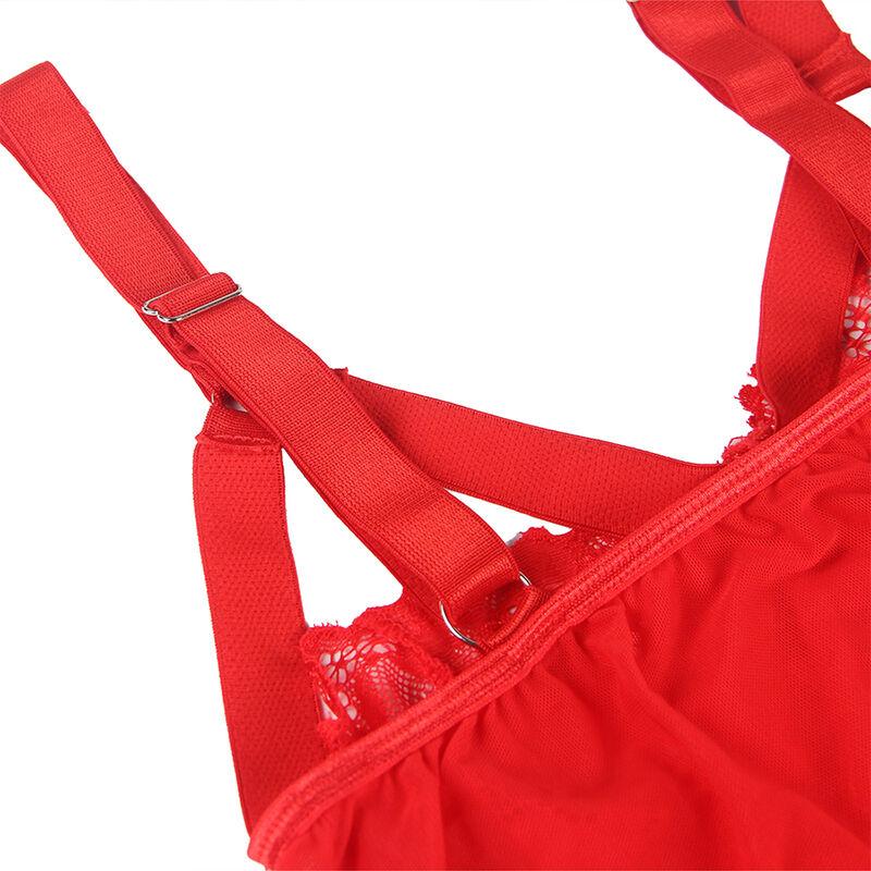 Subblime - Teddy With Garter Strap Detail Chest Red S/M