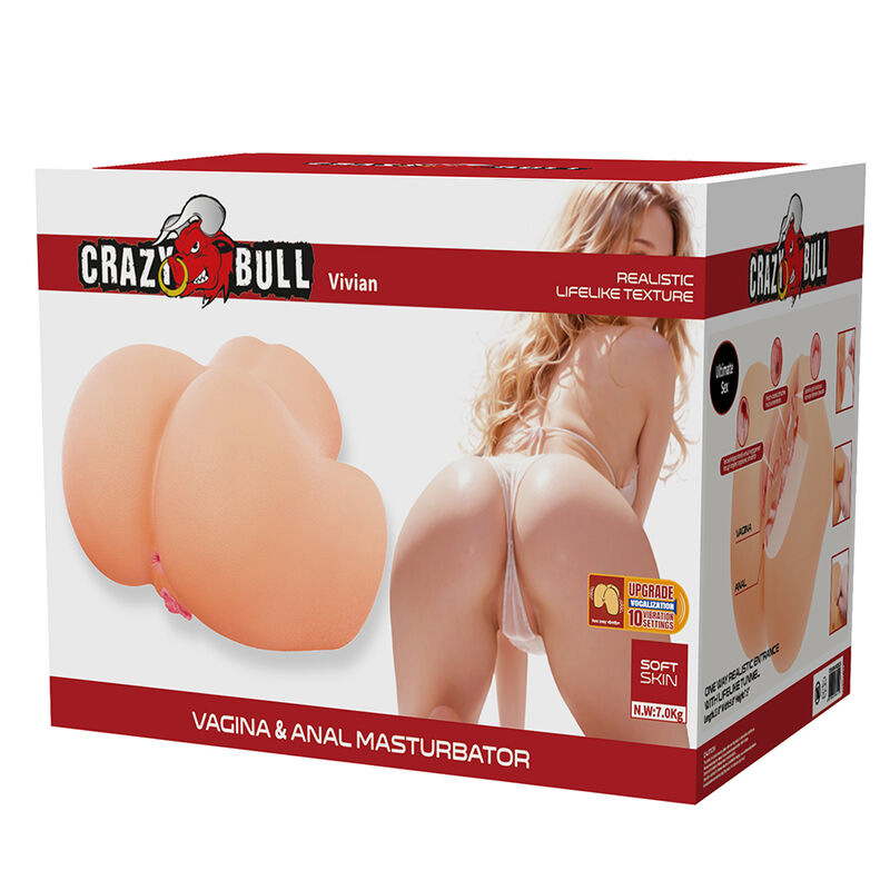 Crazy bull - vivian double vaginal and anal vibrating masturbator flesh 8