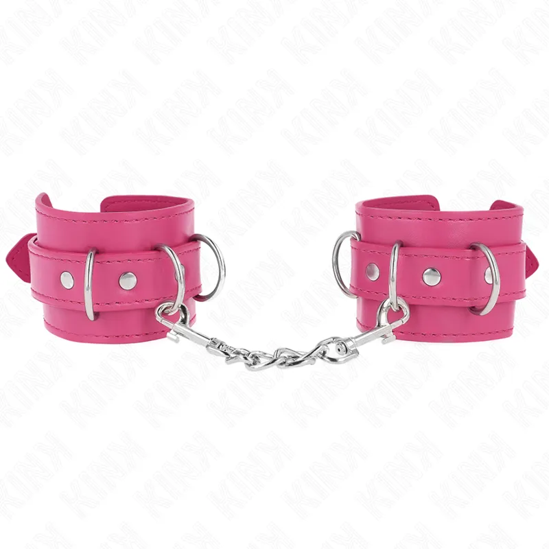 Kink - 3 D-Ring Wrist Restraints Adjustable Pink 17.5-25 Cm X 6 Cm