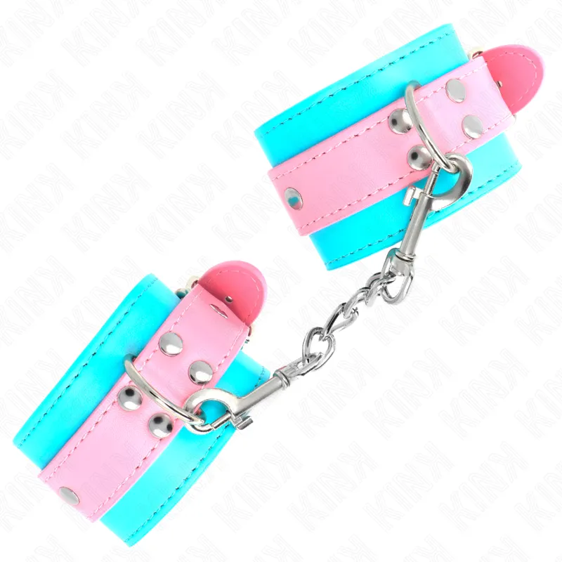 Kink - Cute Wrist Restraints Blue / Pink Adjustable 16-28 Cm X 5 Cm