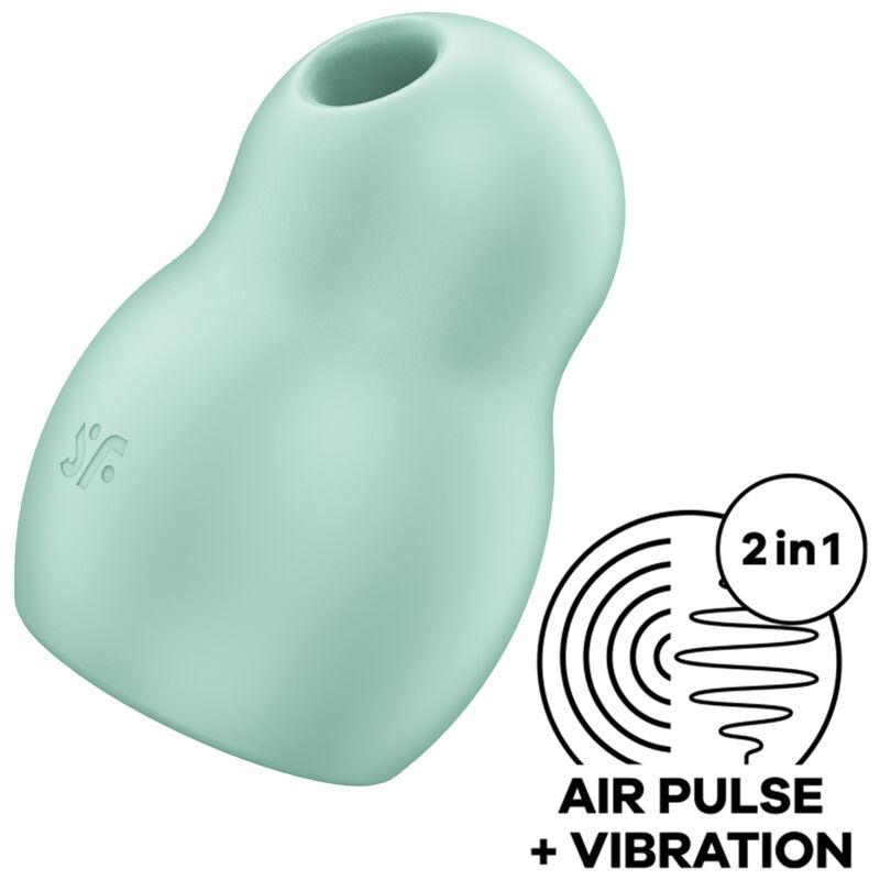 Satisfyer Pro To Go 1 Double Air Pulse Stimulator & Vibrator Green - Stimulátor Klitoris