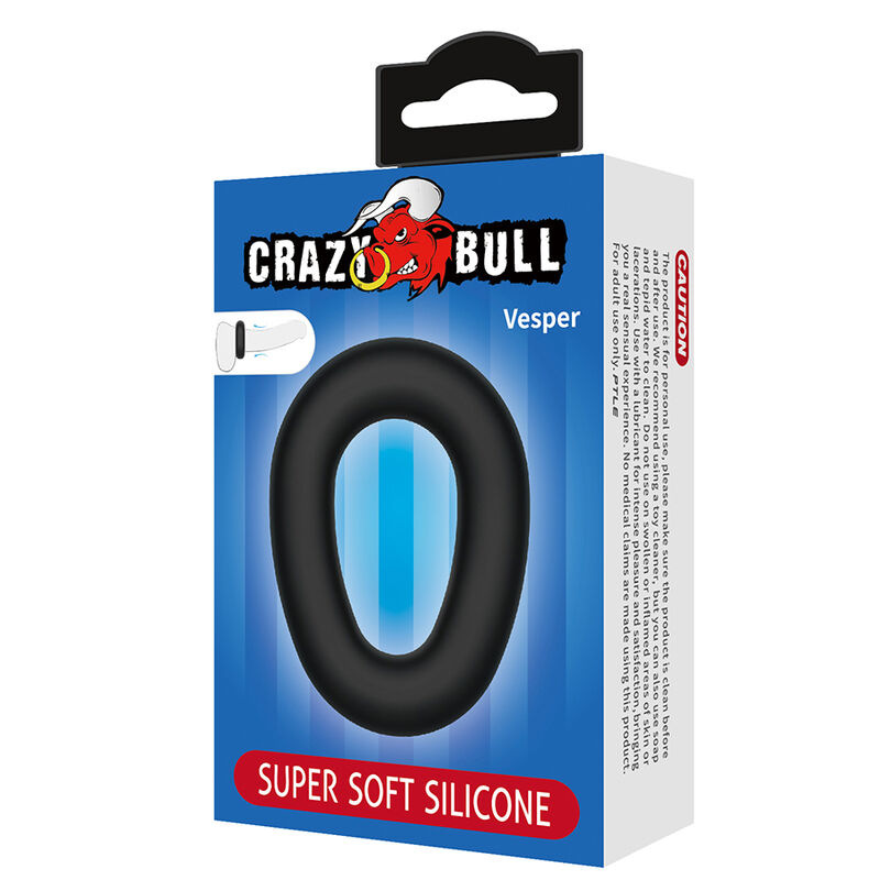 Crazy bull - vesper super soft silicone cock ring black 6