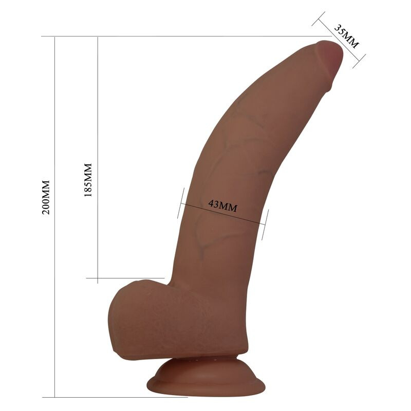 Pretty love - cuthbert realistic flexible dildo 20 cm Ø 5 cm tpe brown 5