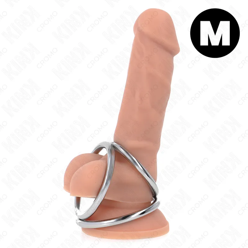 Kink - triple chrome metal penis ring 3.8 cm to 5 cm model 2