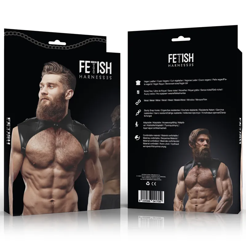 Fetish Submissive Attitude&Trade; - Men&Apos;S Brigade Adjustable Eco-Leather Neck Harness 1