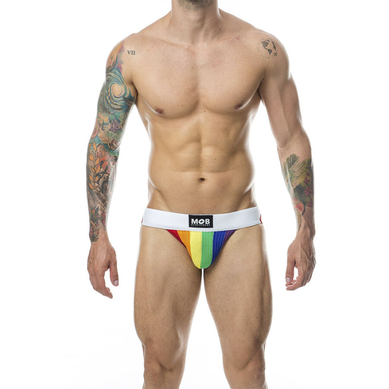Mob - classic jock stripe rainbow size xl