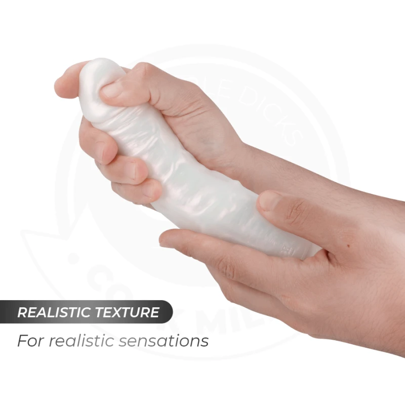 Cock miller - dildo with suction cup, lights and vibration with remote control white 21.5 cm 5