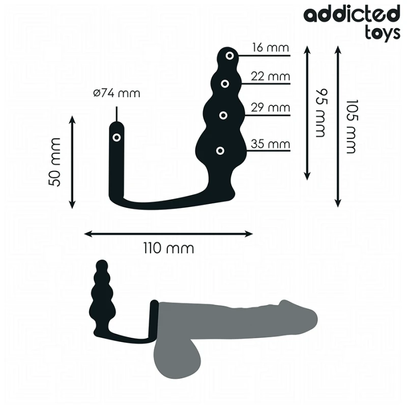 Addicted toys - anal plug with ring silicone model 5 3