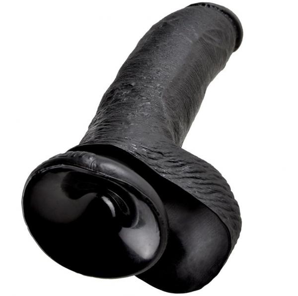 King Cock 9&Quot; Cock Black With Balls 22.9 Cm