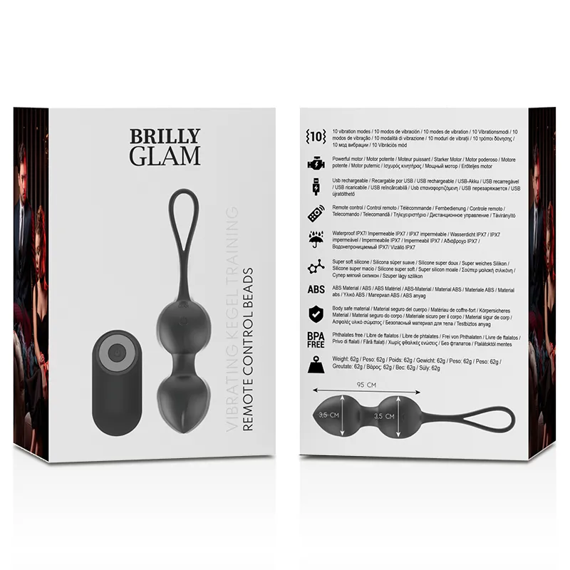Brilly Glam Vibrating Kegel Beads Remote Control - Venušine Guličky