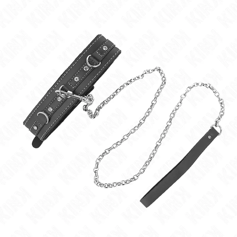 Kink - Pvc Leather Necklace With Belt 105 Cm Rhinestone Rivet 41.5 X 4 Cm 1
